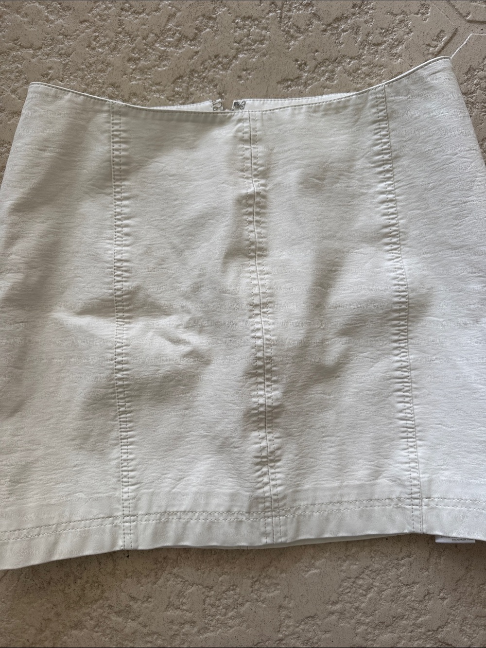 Free People White Mini Skirt with Vertical Seams